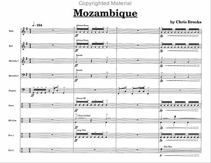 Mozambique Percussion Ensemble scores gallery preview page 2
