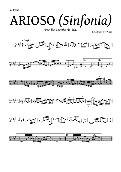 ARIOSO, by J. S. Bach (sinfonia) - for B♭ Tuba and accompaniment image number null