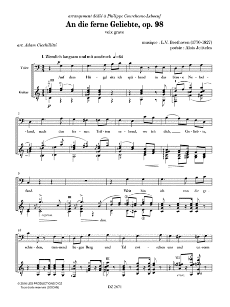An die ferne Geliebte, op. 98 Classical Guitar scores gallery preview page 4