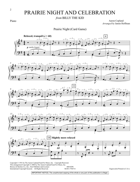 Prairie Night And Celebration (from Billy The Kid) - Piano