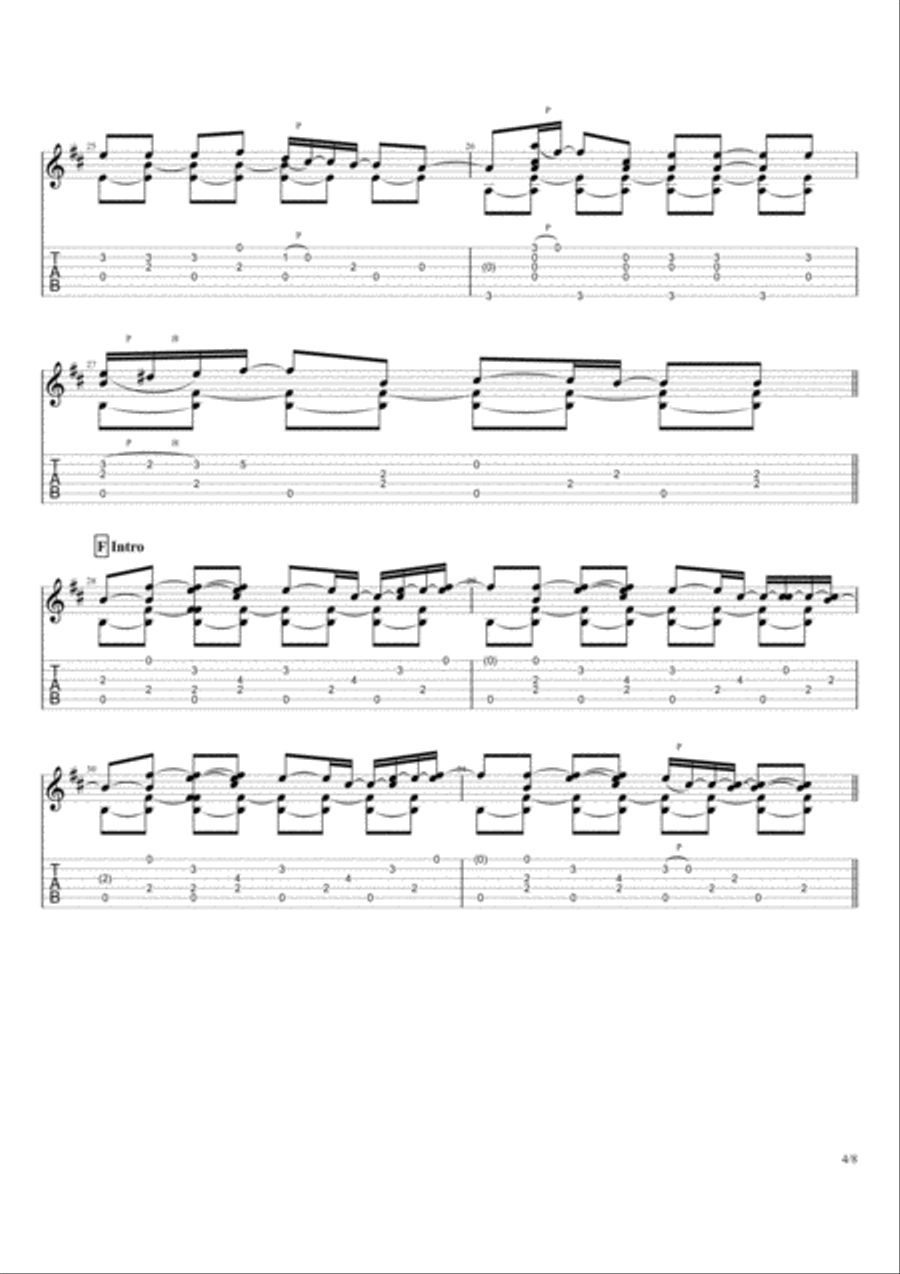 Teardrop (theme From House) Guitar Tablature scores gallery preview page 5