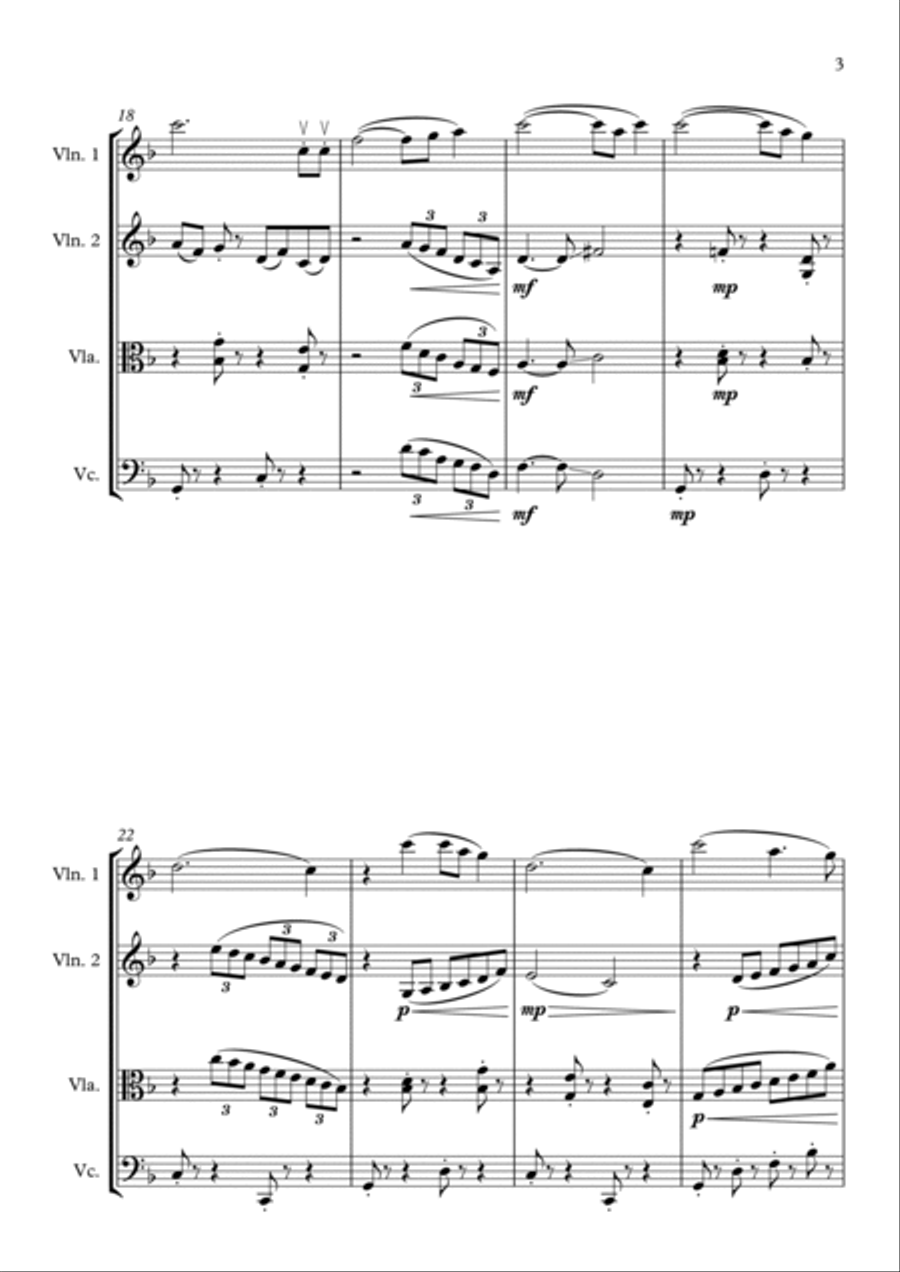 Singing In The Rain String Quartet scores gallery preview page 3