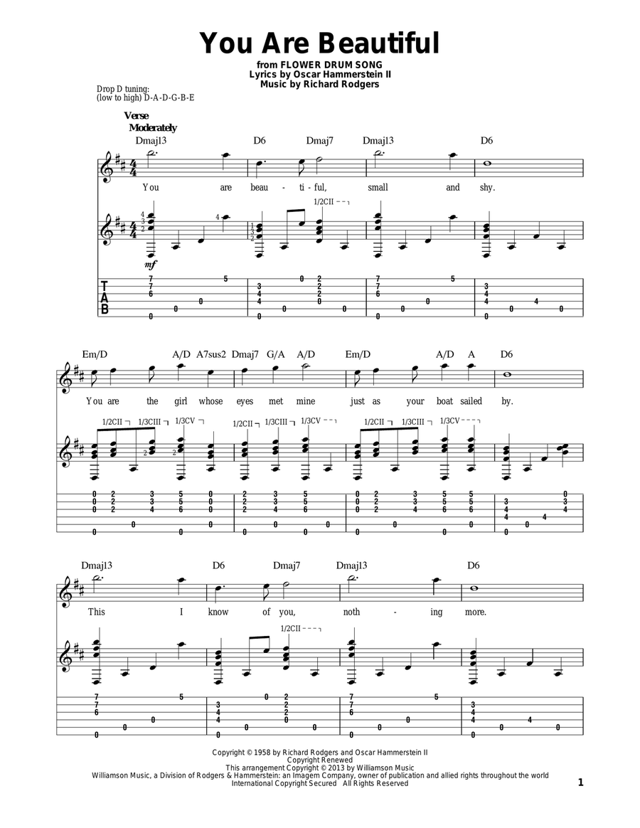 You Are Beautiful You Are Beautiful Electric Guitar scores gallery preview page 1