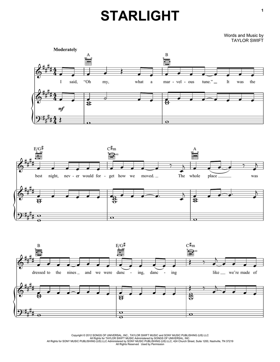 Starlight Acoustic Guitar scores gallery preview page 1