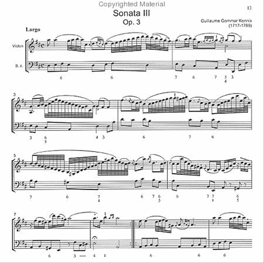 Six sonatas for violin and continuo - Opus 3 - Sonatas I to III Violin scores gallery preview page 2