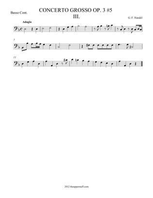 Concerto Grosso Op. 3 #5 Movement III.