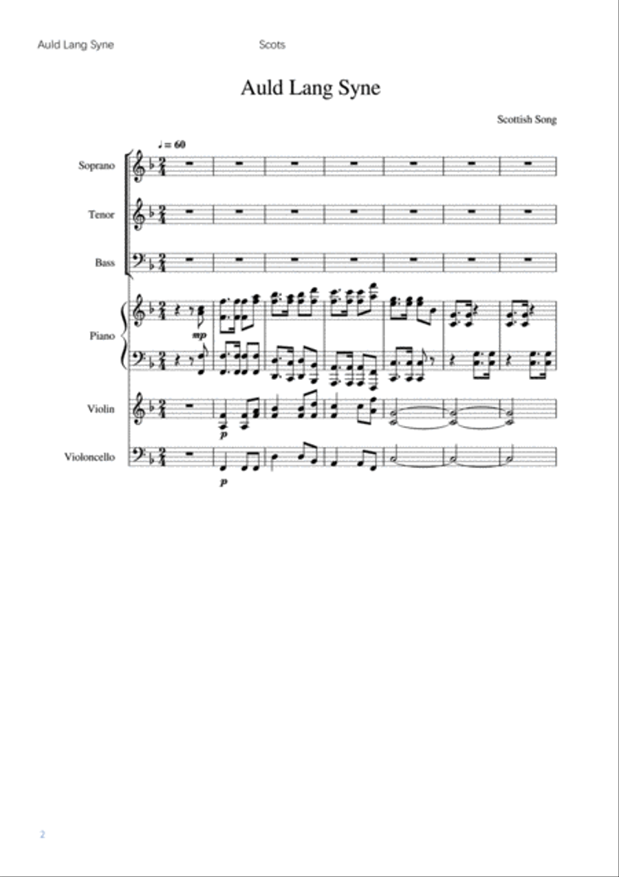Auld Lang Syne 3-Part scores gallery preview page 2