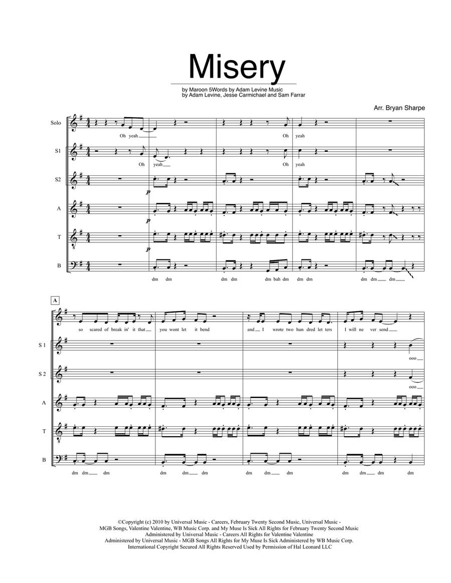 Misery 4-Part scores gallery preview page 1