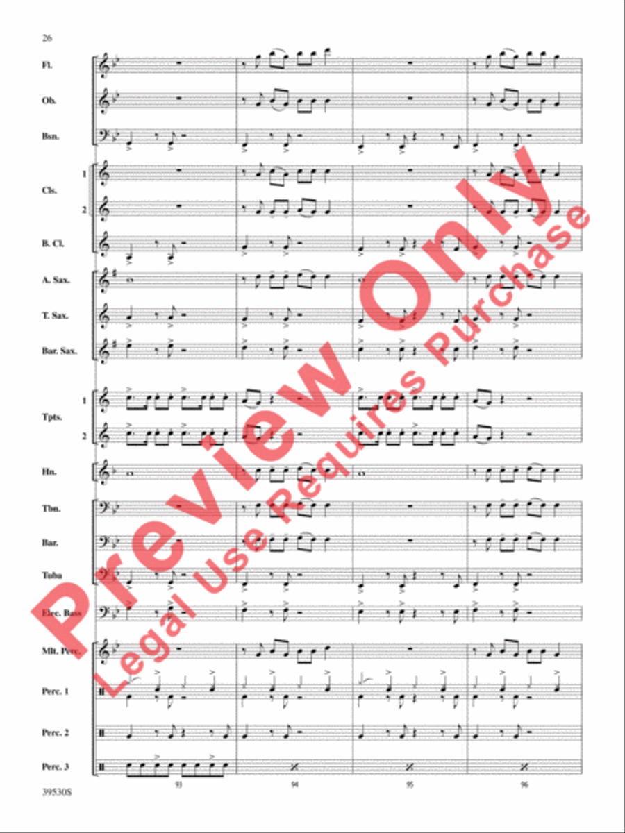 Teenage Dream / Super Bass Concert Band scores gallery preview page 27
