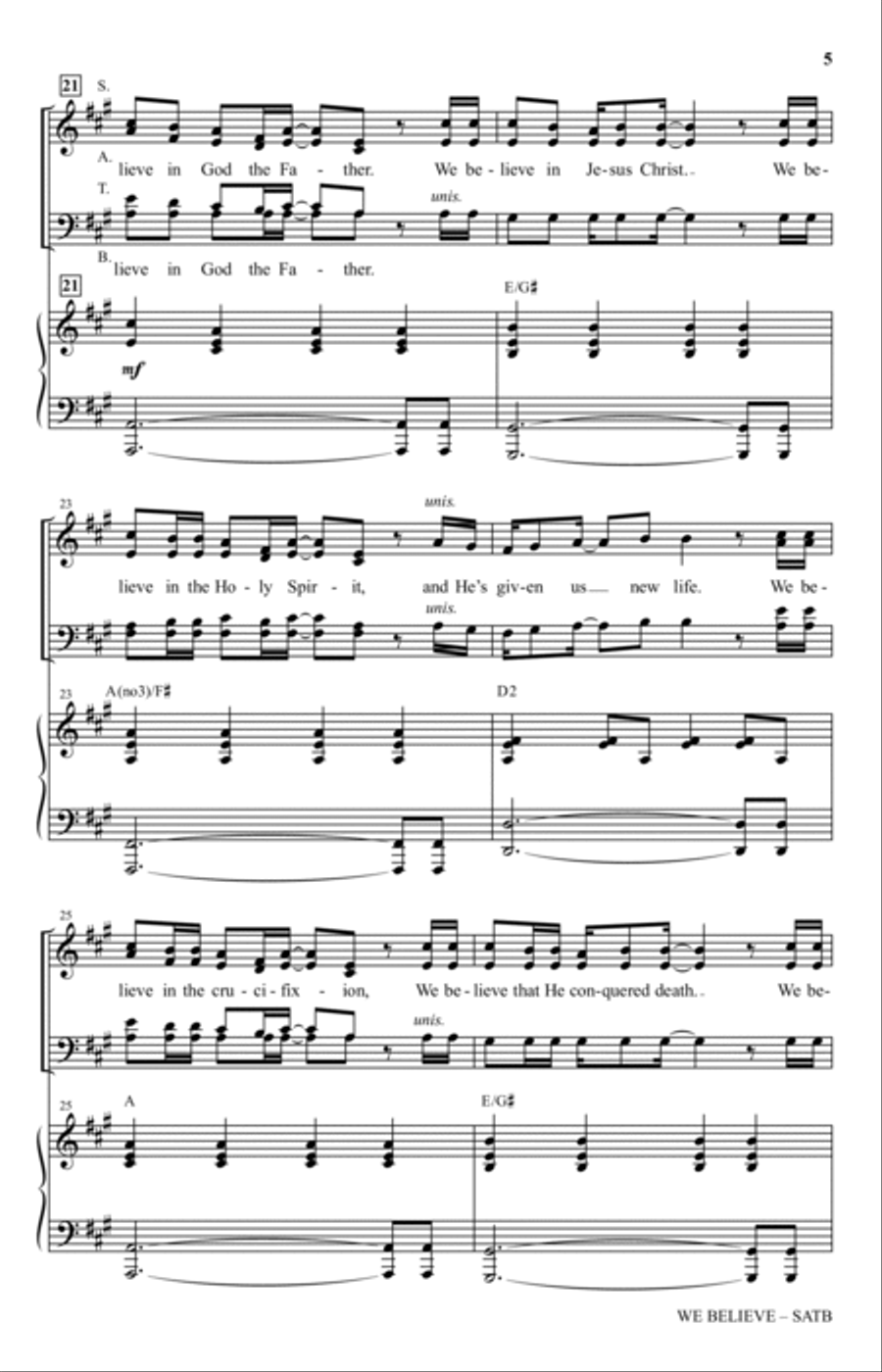 We Believe (arr. Heather Sorenson) 4-Part scores gallery preview page 4