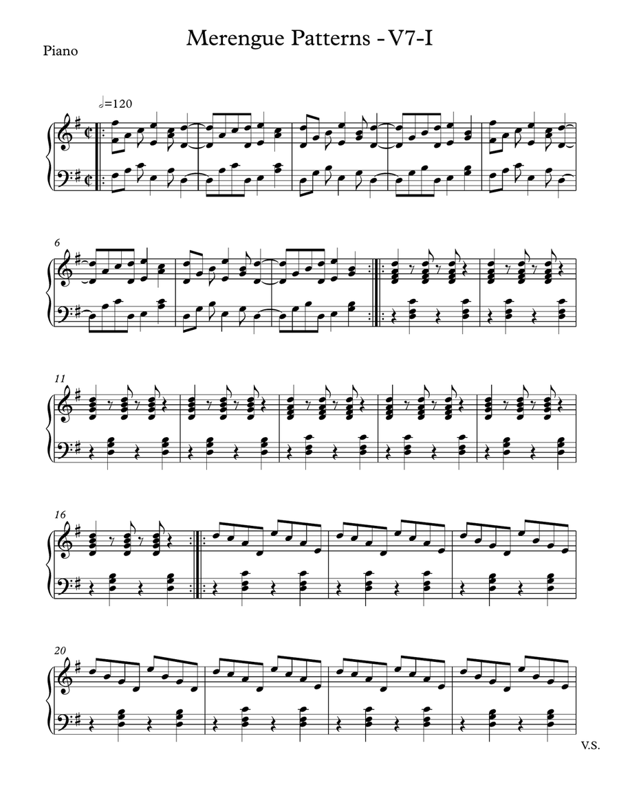 Merengue Patterns for Piano Small Ensemble scores gallery preview page 1