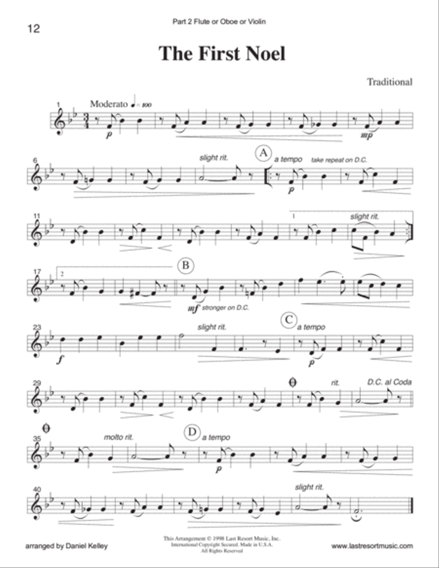 First Noel, The for Woodwind Trio or Clarinet Trio Clarinet Trio scores gallery preview page 5