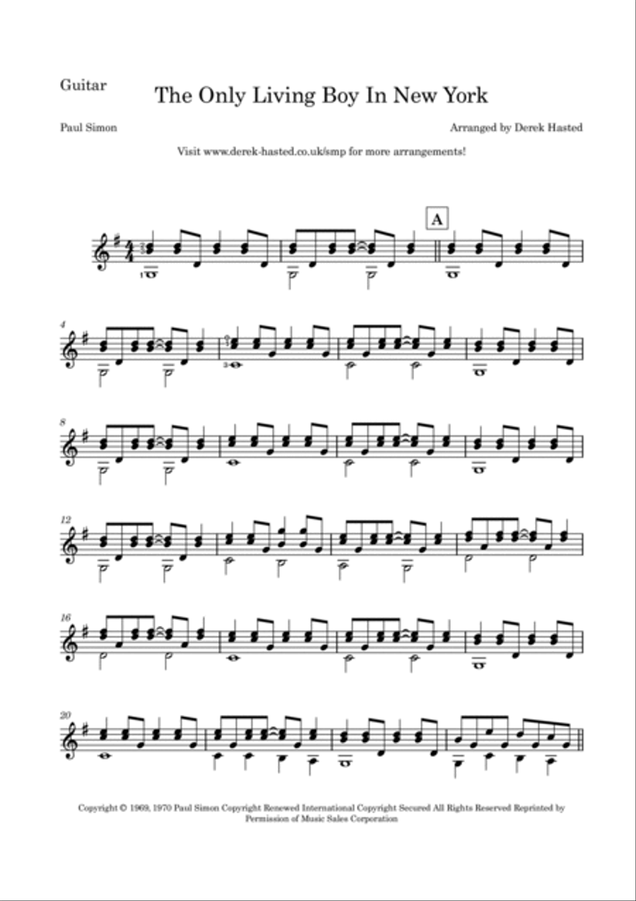 The Only Living Boy In New York Flute scores gallery preview page 6