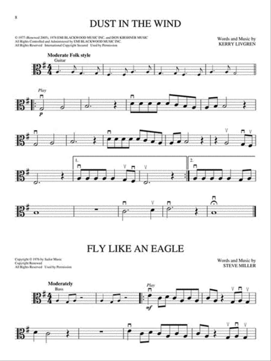 Classic Rock - 10 Monumental Hits Viola Solo scores gallery preview page 3