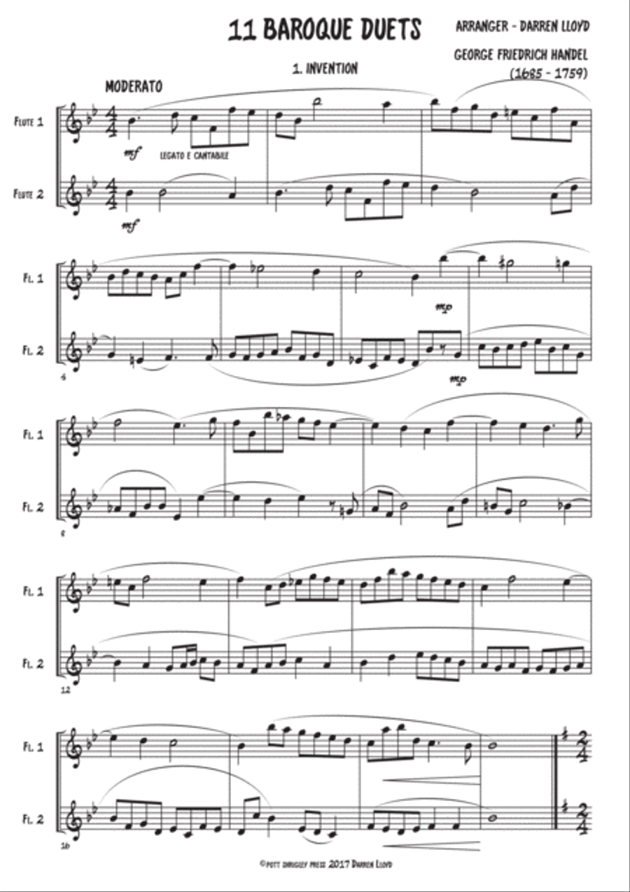 11 Baroque Flute duets Flute Duet scores gallery preview page 2
