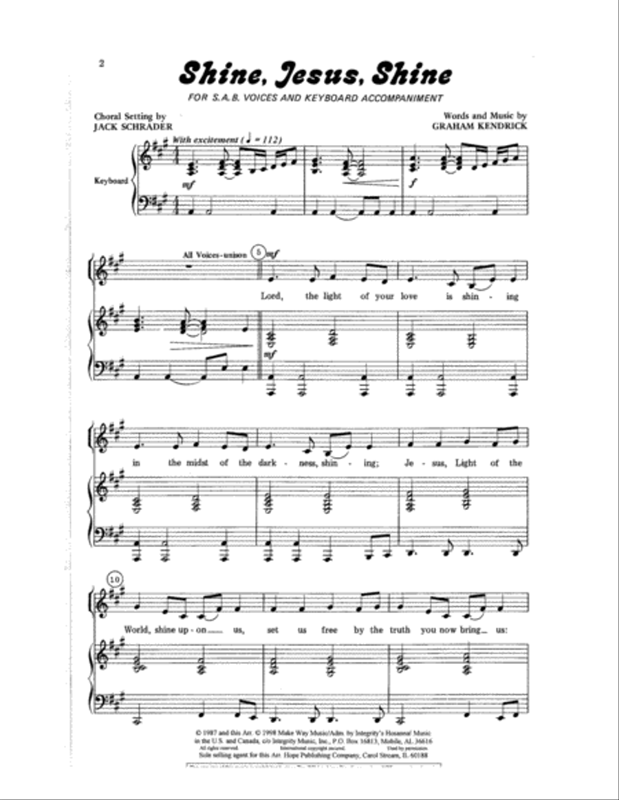 Shine, Jesus, Shine Choir scores gallery preview page 2