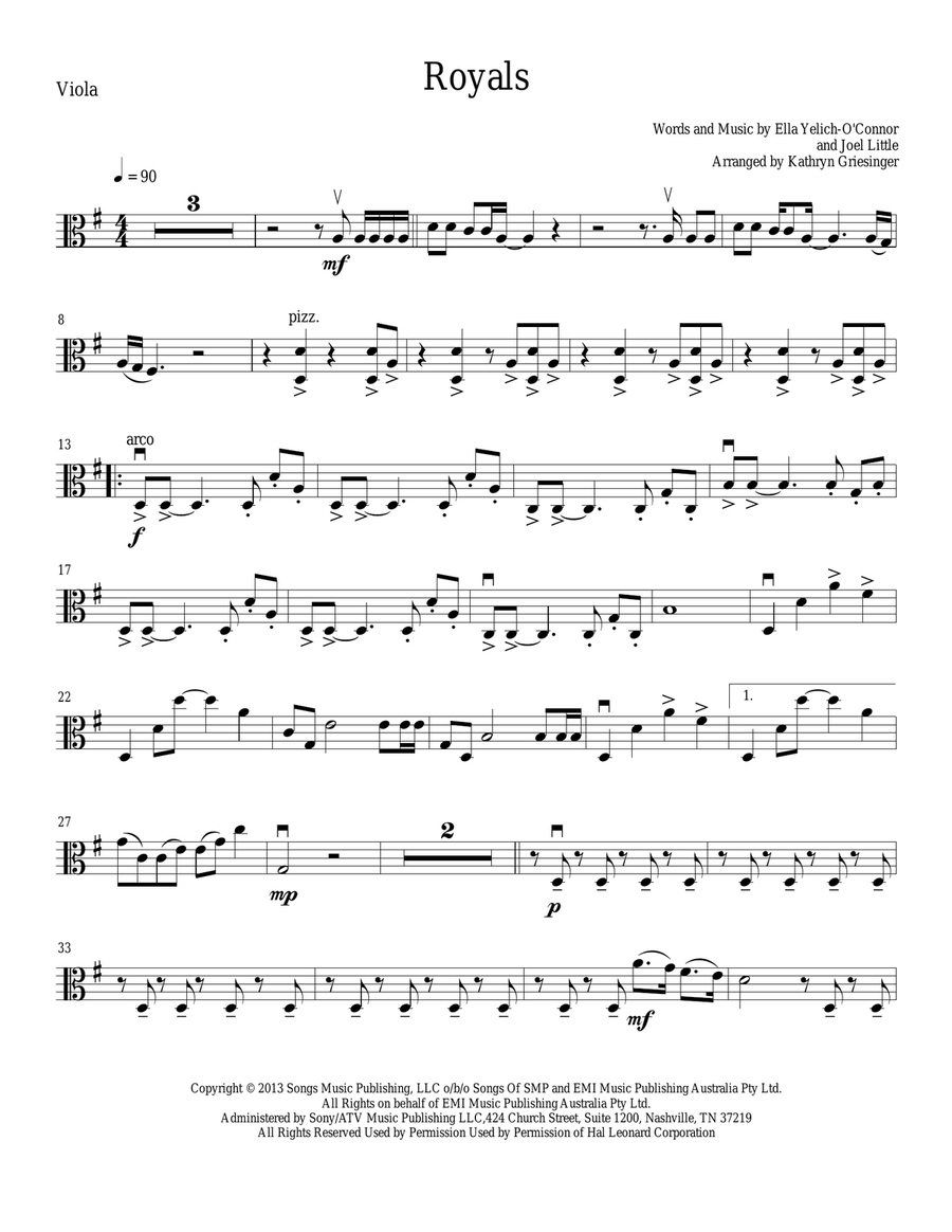 Royals String Quartet scores gallery preview page 5