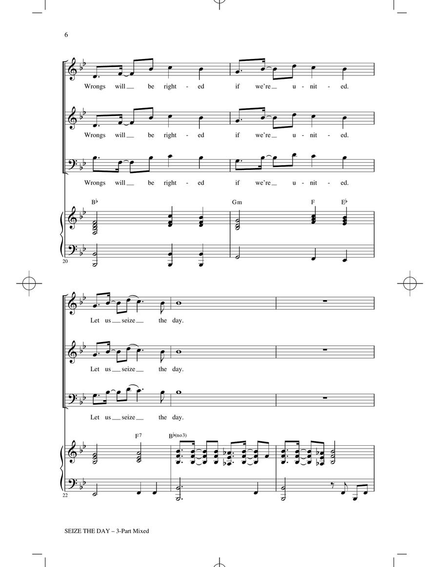 Seize The Day (from Newsies The Musical) (arr. Mac Huff) 3-Part scores gallery preview page 4