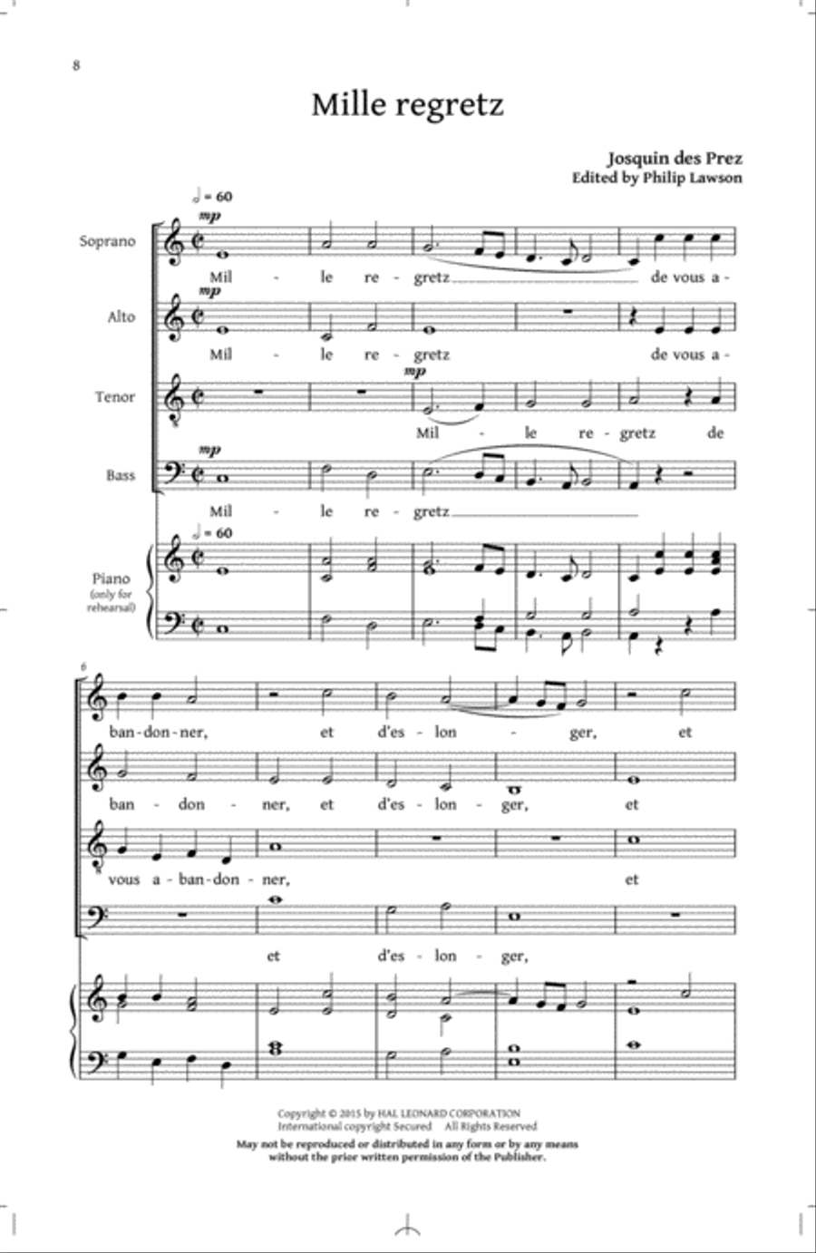 Allegez Moi 4-Part scores gallery preview page 6