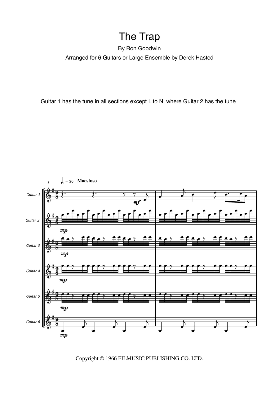 London Marathon Theme Guitar Ensemble scores gallery preview page 4