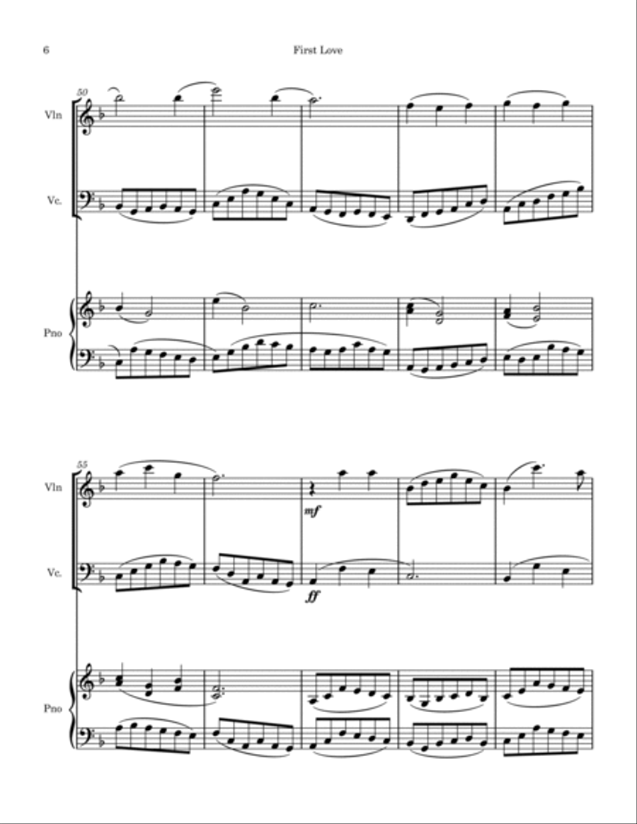 First Love - 1st Movement Piano Trio scores gallery preview page 6