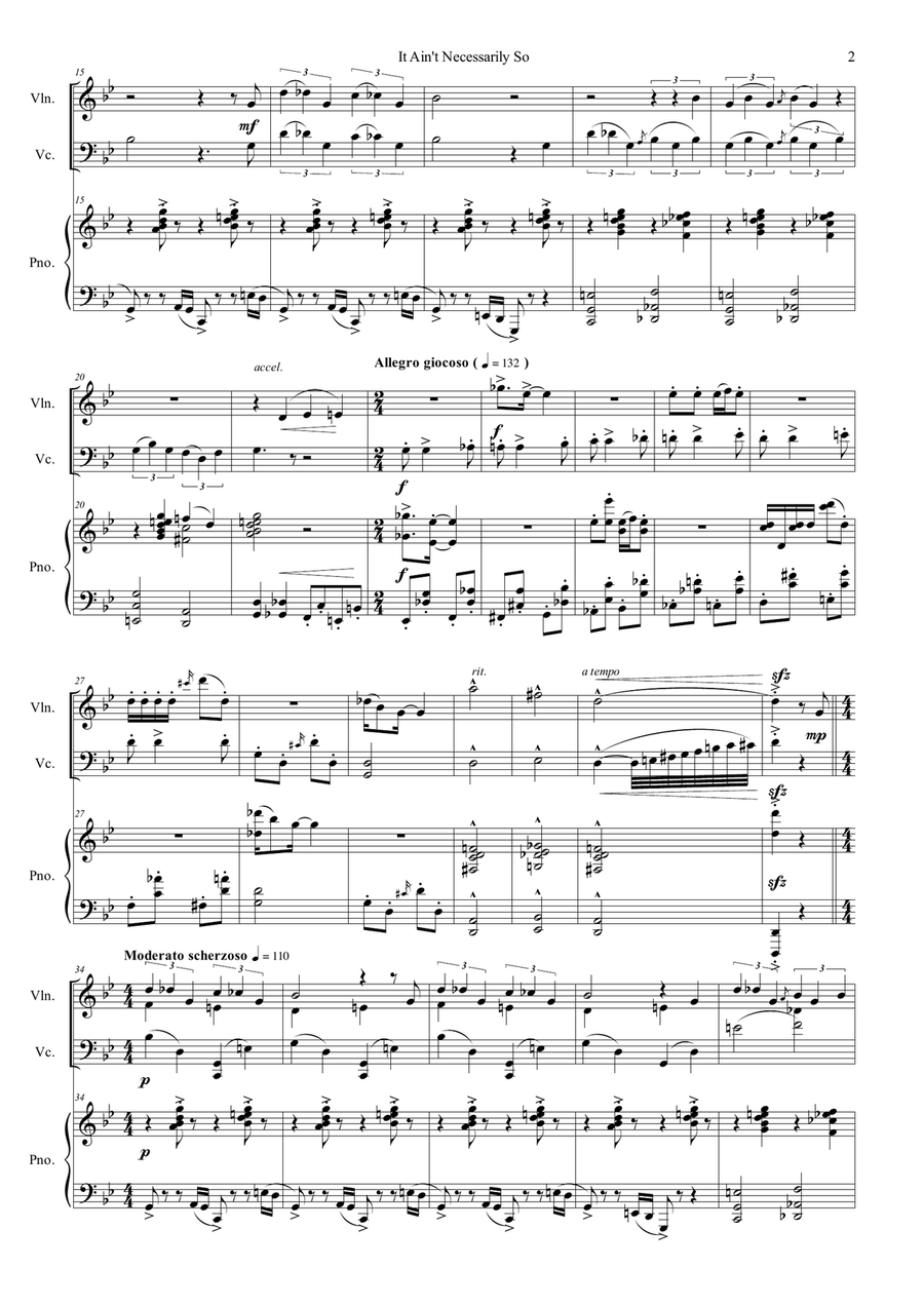 It Ain't Necessarily So from PORGY AND BESS Piano Trio scores gallery preview page 2