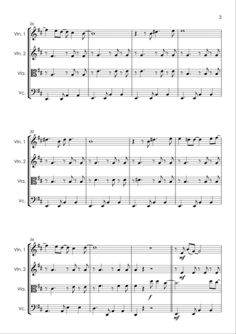 I Just Called To Say I Love You String Quartet scores gallery preview page 5