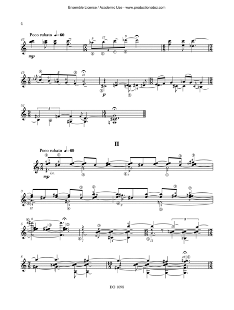 Cinq impasses Cinq impasses Classical Guitar scores gallery preview page 4