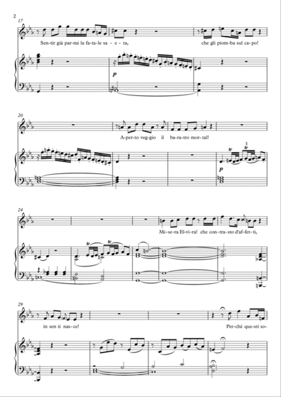 Mi tradi quell'alma ingrata - Don Giovanni (Eb Major) Soprano Voice scores gallery preview page 3