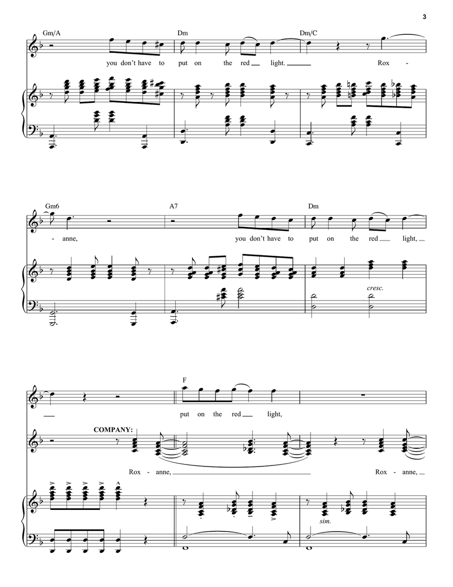 El Tango De Roxanne (from Moulin Rouge! The Musical) Voice scores gallery preview page 3
