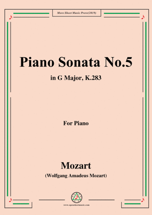 Book cover for Mozart-Piano Sonata No.5 in G Major,K.283