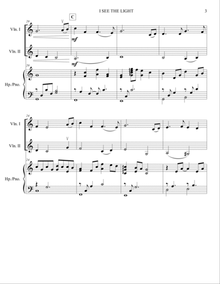 I See The Light Harp scores gallery preview page 3