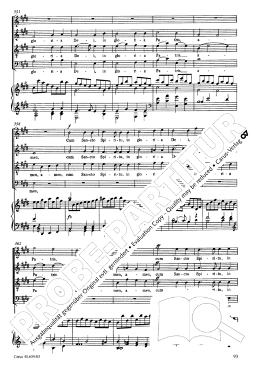 Mass in A flat major (Messe in As) 4-Part scores gallery preview page 94