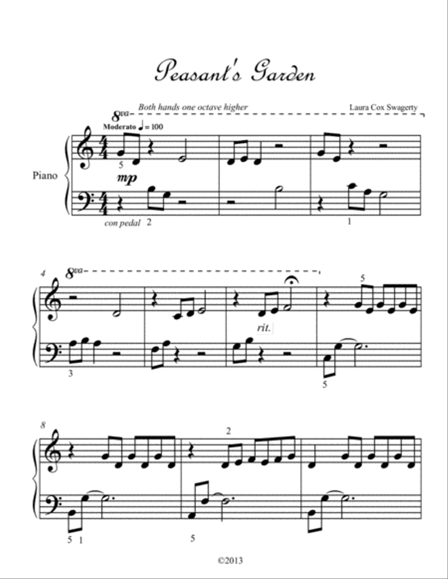 Peasant's Garden Peasant's Garden Easy Piano scores gallery preview page 2