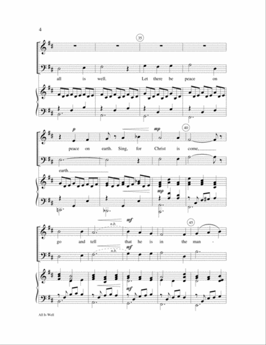 All Is Well All Is Well 4-Part scores gallery preview page 5
