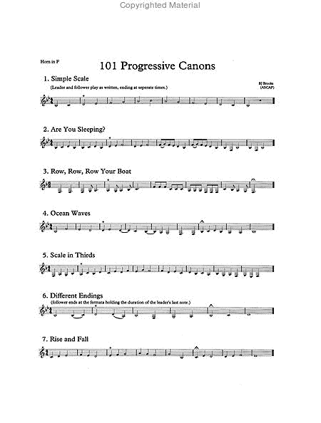 101 Progressive Canons - Key of F