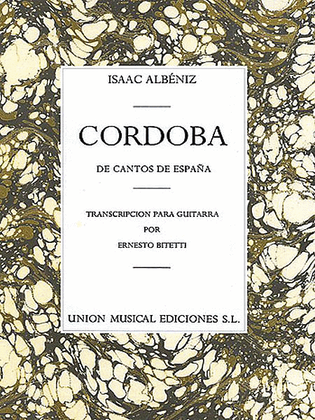 Book cover for Albeniz Cordoba No.4 De Cantos De Espana (bitetti) Guitar