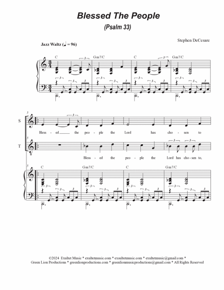 Blessed The People (Psalm 33) (2-part choir - (Soprano and Tenor) image number null