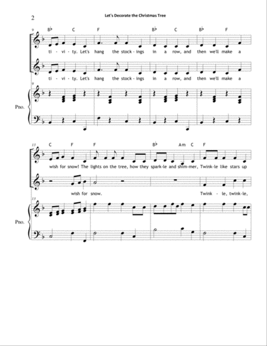 Let's Decorate the Christmas Tree 2-Part scores gallery preview page 2