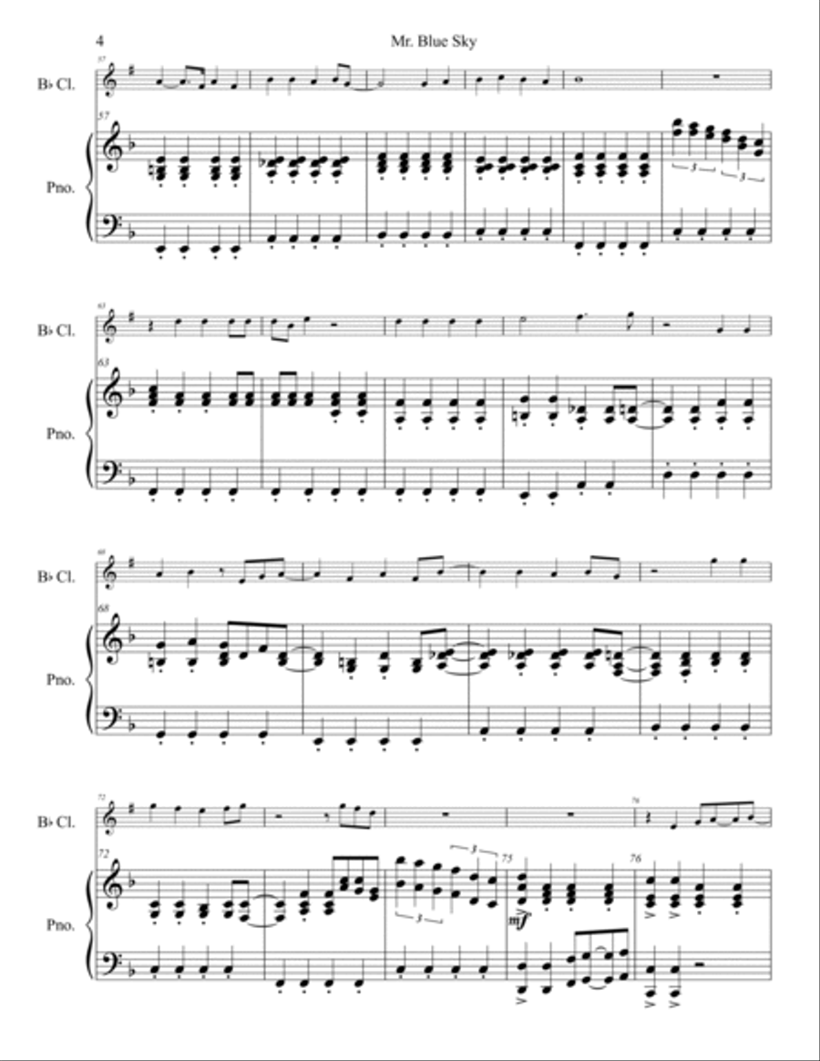 Mr. Blue Sky B-Flat Clarinet scores gallery preview page 5
