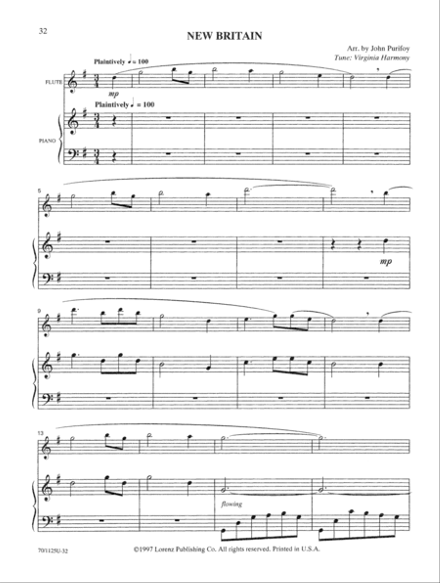 Contemporary Hymn Settings for Flute and Piano Flute Solo scores gallery preview page 18