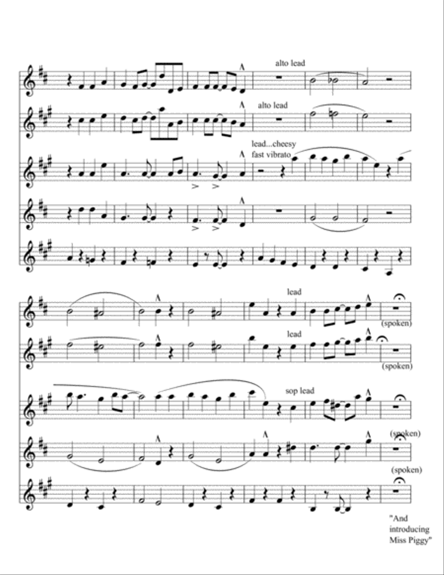 The Muppet Show Theme Woodwind Quartet scores gallery preview page 3