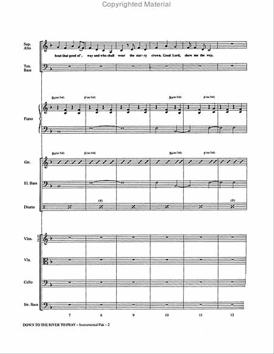 Down to the River to Pray - Instrumental Pak Choir scores gallery preview page 4