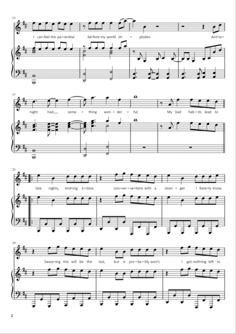 Bad Habits Bad Habits Voice scores gallery preview page 2