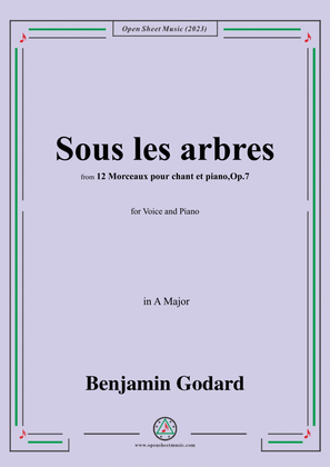 B. Godard-Sous les arbres,Op.7 No.2,from '12 Morceaux pour chant et piano,Op.7',in A Major