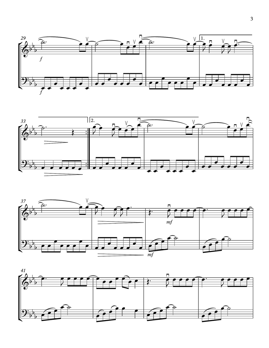 She Will Be Loved String Duet scores gallery preview page 3