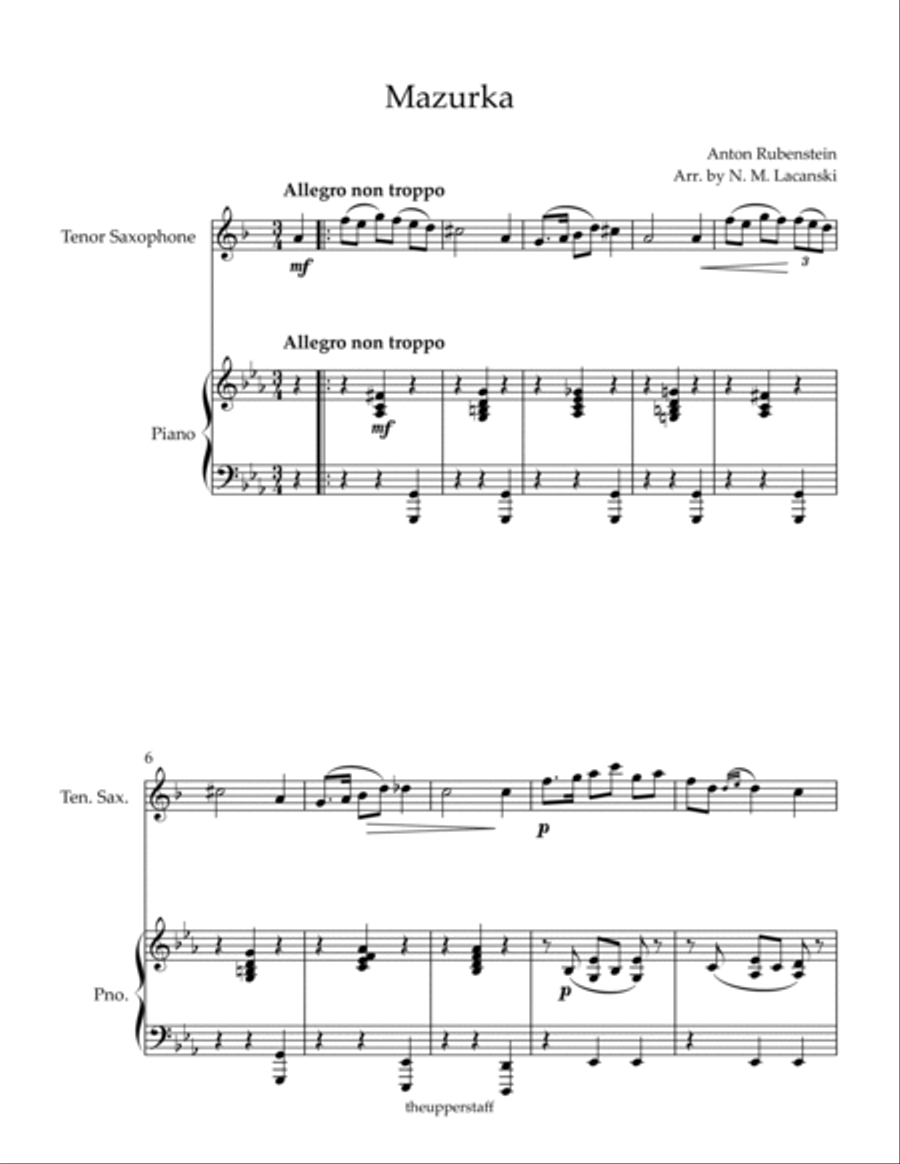 Mazurka Mazurka Tenor Saxophone scores gallery preview page 2