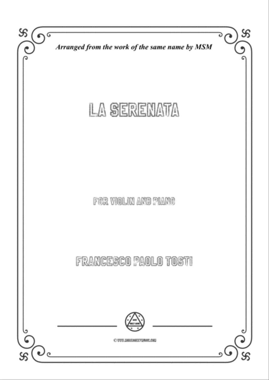 Tosti-La Serenata, for Violin and Piano Violin Solo scores gallery preview page 1