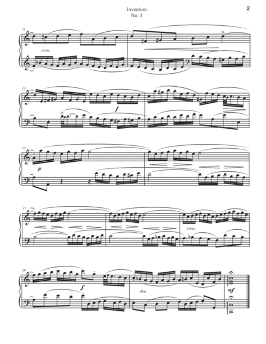 15 2-Part Inventions by J.S. BACH, BWV 772-786 for Solo Piano Piano Method scores gallery preview page 5