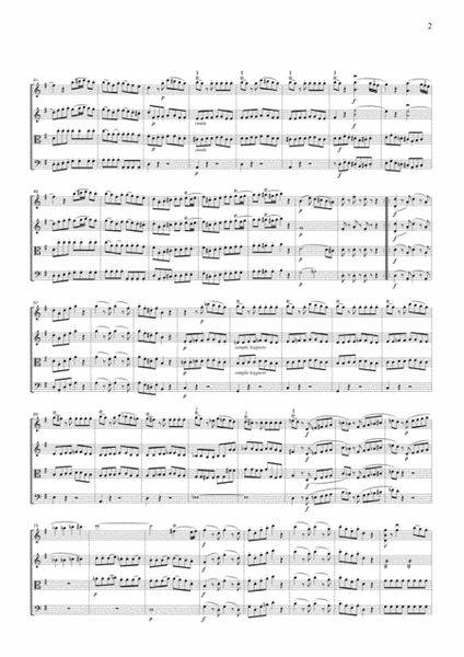 Mozart Eine Kleine Nachtmusik K.525, all mvts., for string quartet, CM018